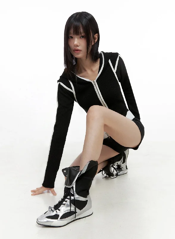 Super Deal Zenith Zip-Up Crop Top IO430