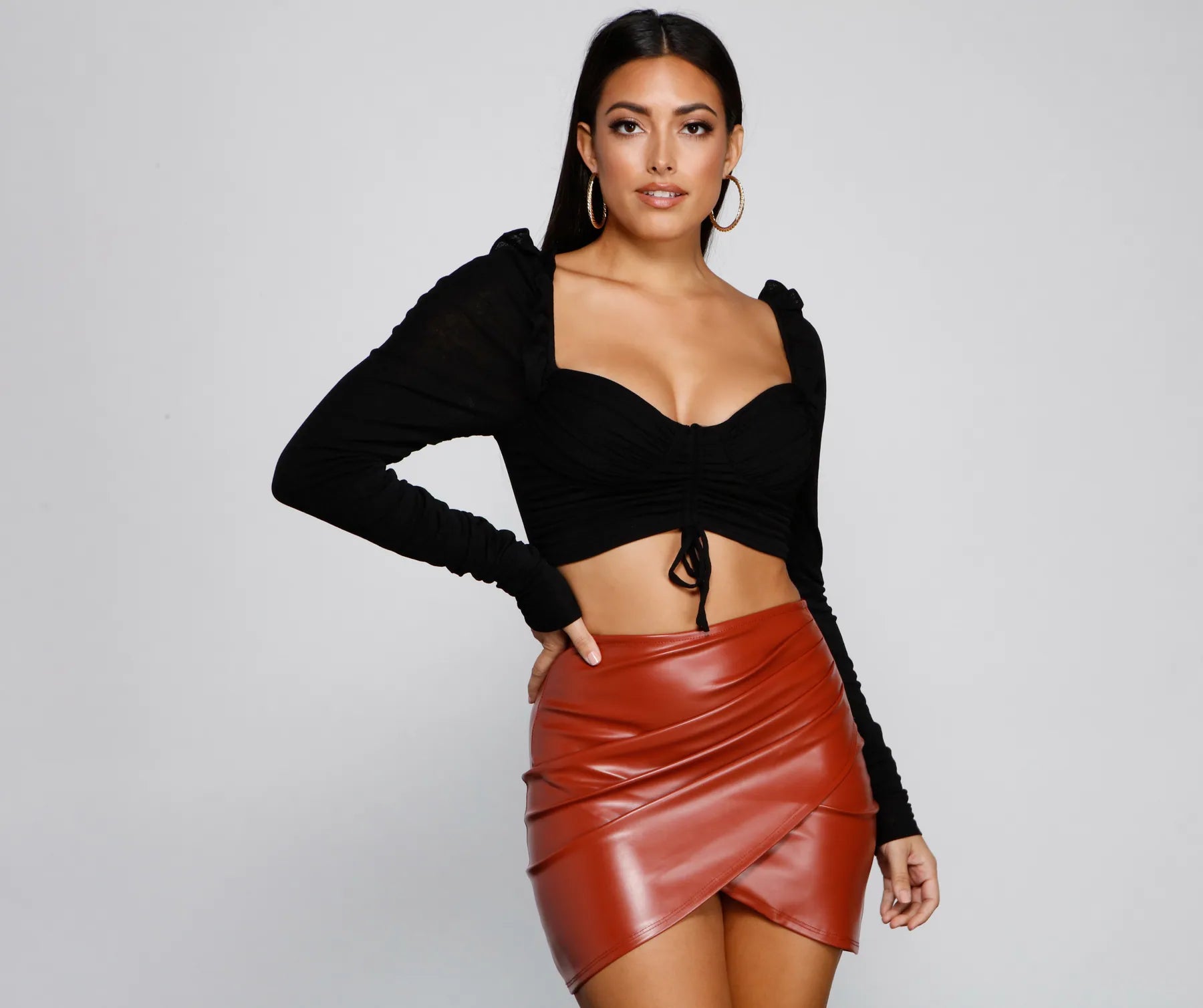 Weekend Shopping Extravaganza Lookin' Trendy Ruched Crop Top