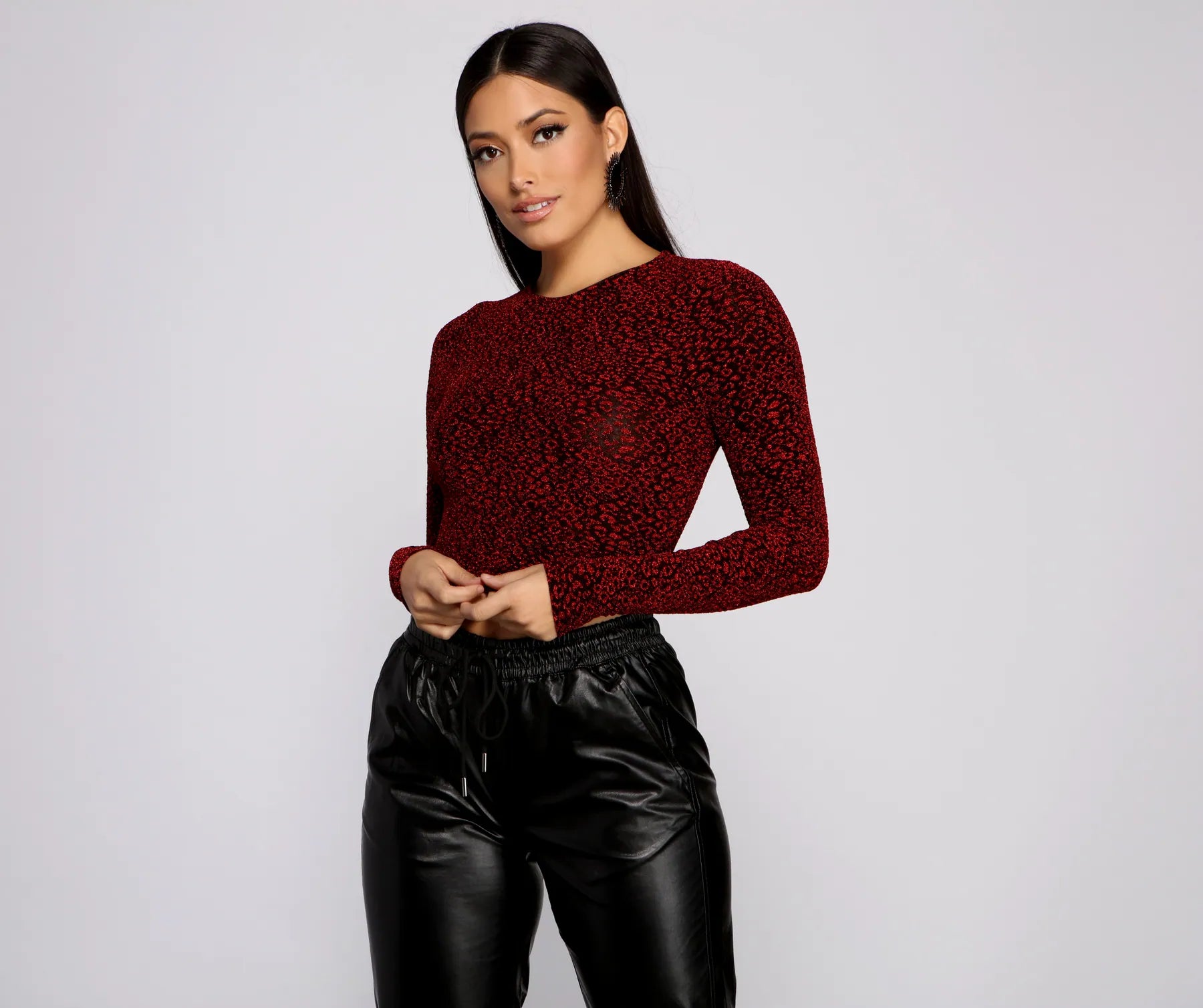 Crazy Savings So Chic Crew Neck Lurex Crop Top