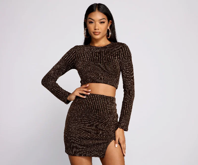 Act Fast Glow Up Glitter Crop Top