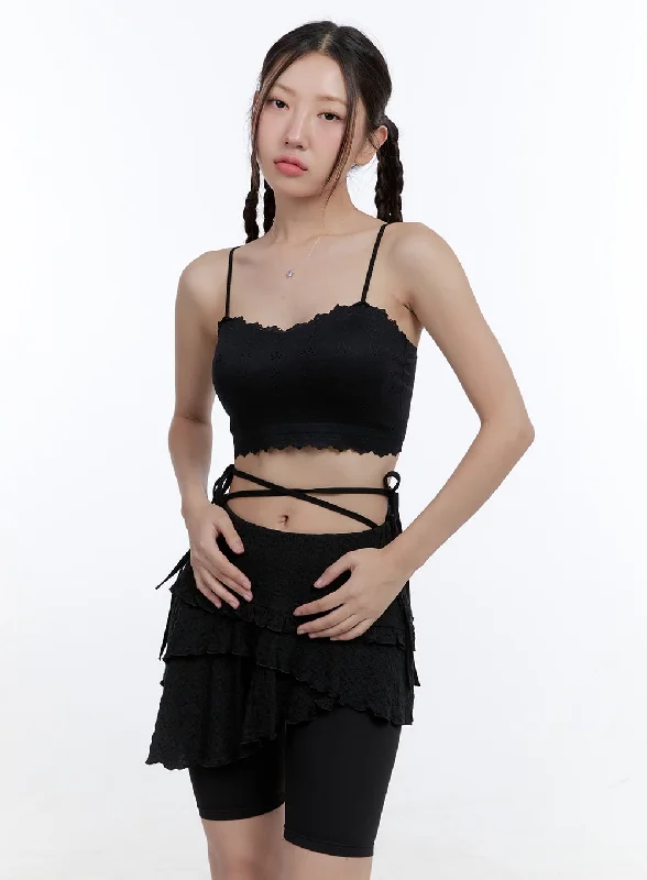 Markdown Sale Sweetheart Lace Crop Top CG414