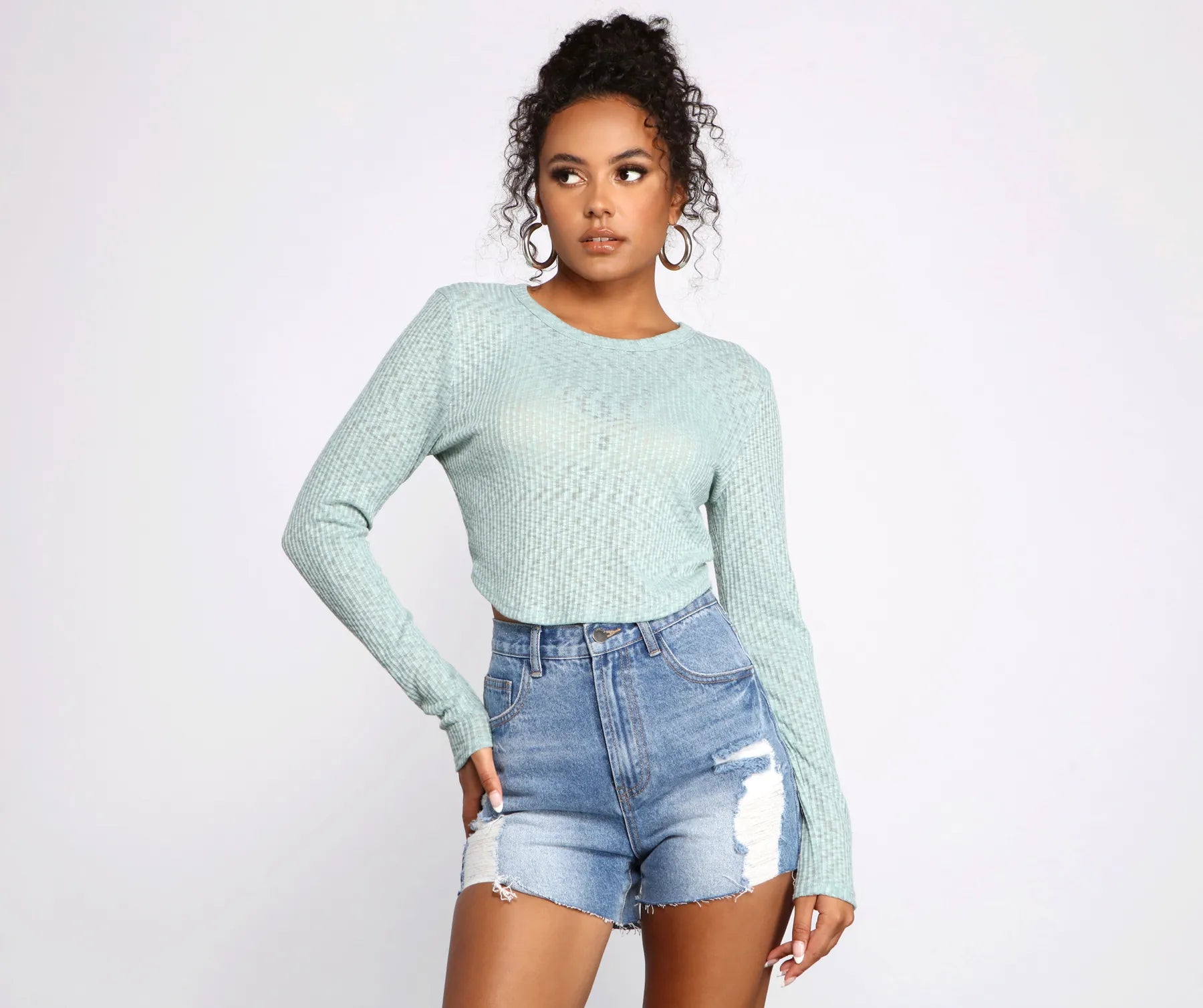 Weekend Offers You Can't Ignore Thinking About You Ribbed Crop Top