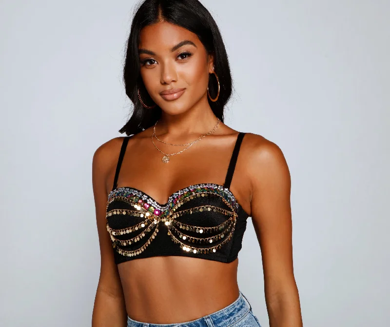 The Best Deal Bohemian Charm Coin Embellished Bustier