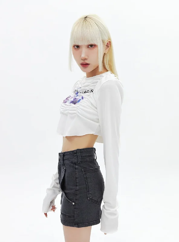 Weekend Bargains to Snag Graphic Ruched Top BA318