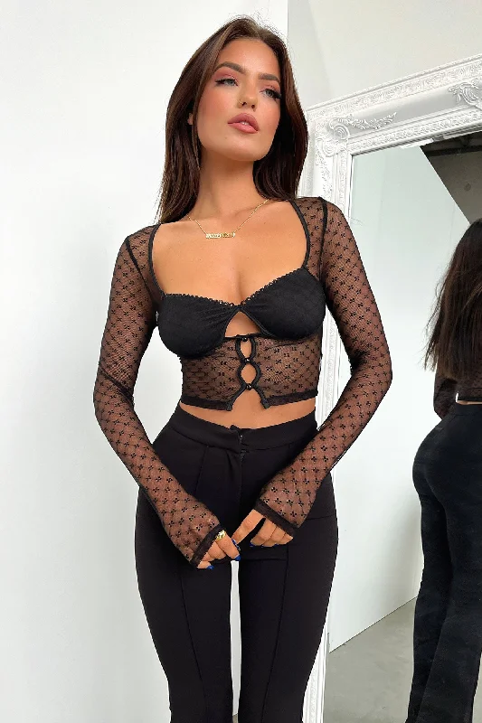 Now or Never Kacey Long Sleeve Top - Black
