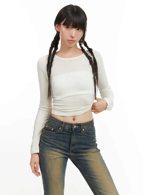 Don't Delay Rayon Sheer Crop Top CG419