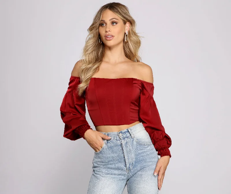 Discount Mania Chic Off The Shoulder Corset Top
