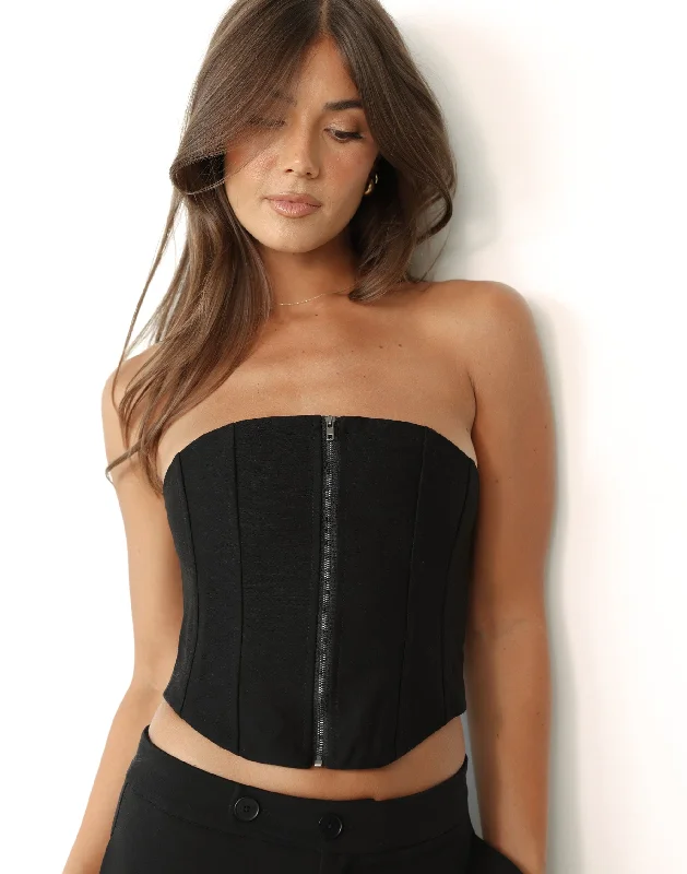 Stock Up Scarlet Corset Top (Black)