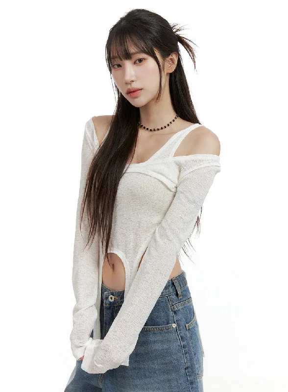 Super Savings Unbalanced Chic Crop Top CL424
