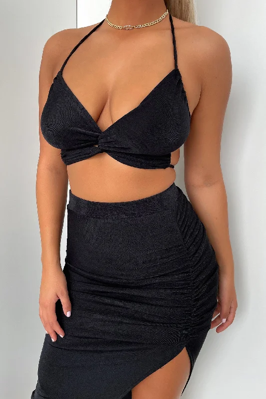 Big Deal Zona Crop - Black