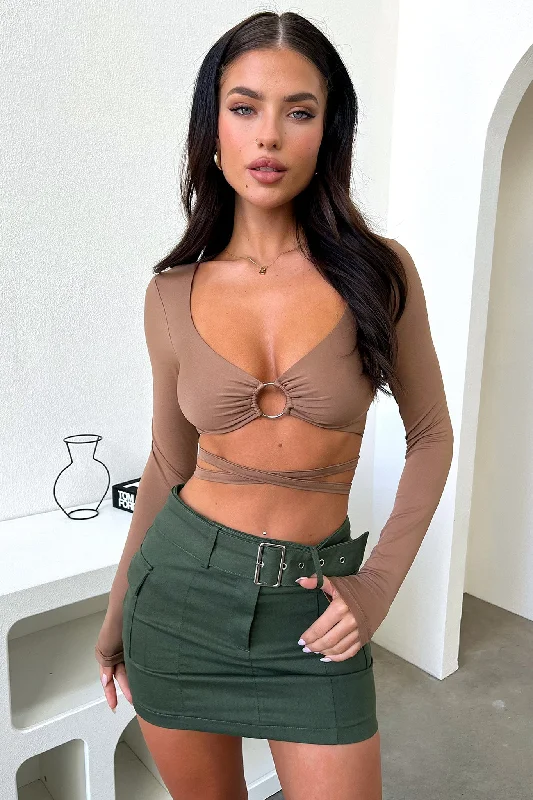 Now or Never Bella Crop - Brown