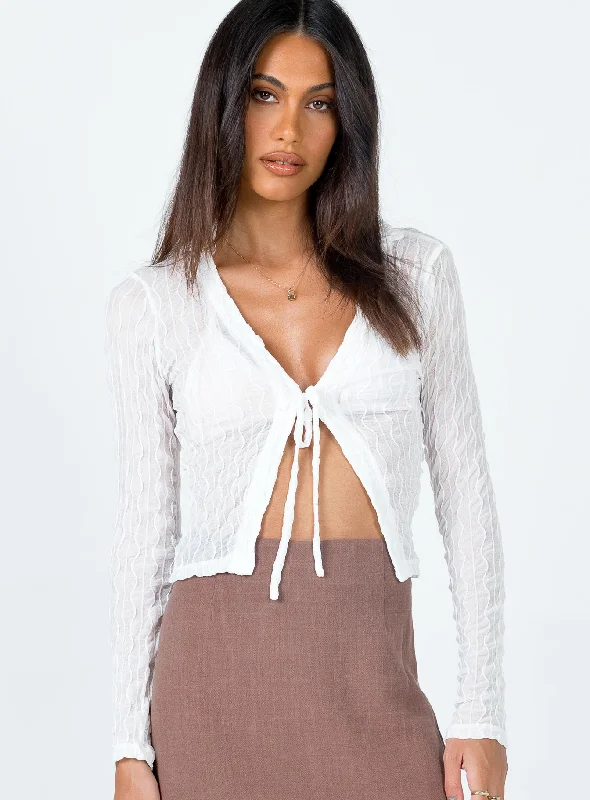 Weekend Offers That Sizzle Marcos Long Sleeve Top White