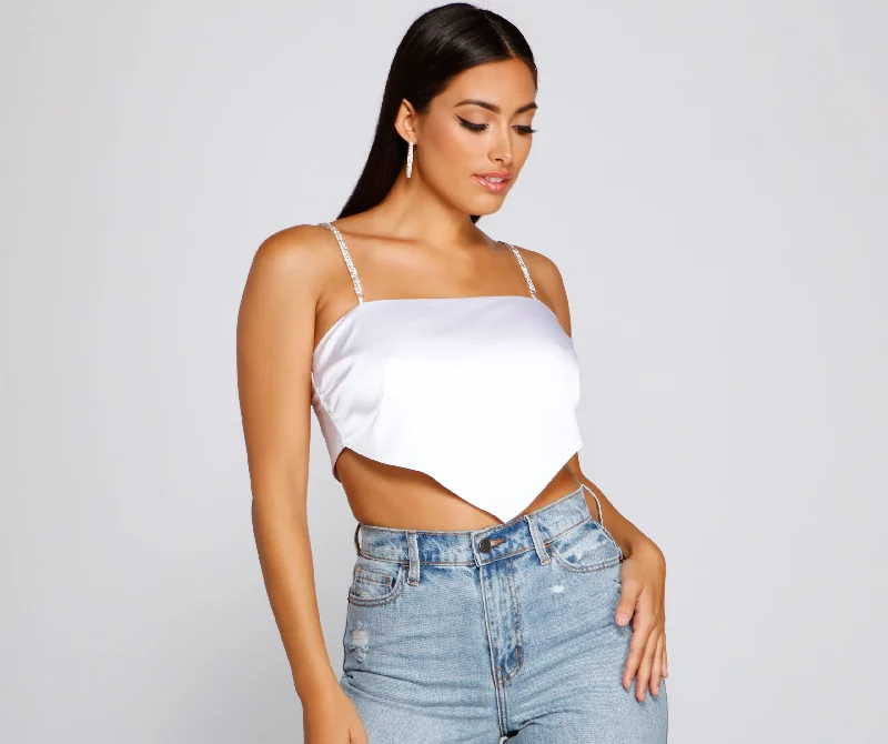 Weekend Deal Add Some Sparkle Satin Scarf Top