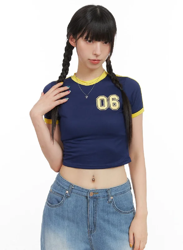 Weekend Savings Spectacular Color Contrast Lettering Crop Top CG409