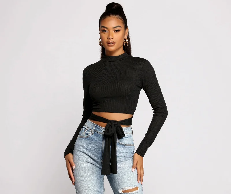 Weekend-Only Price Drops Sleek and Snatched Ribbed Knit Crop Top