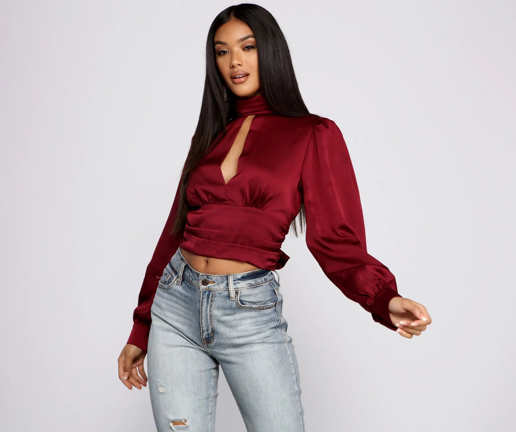 Weekend Savings Bonanza Sleek Glamour Open Back Satin Top