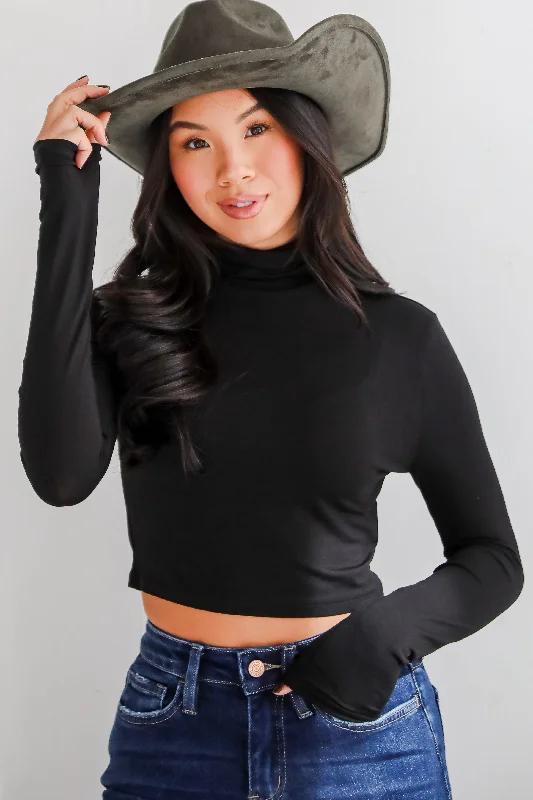 Daily Special Aurora Mock Neck Crop Top - DU DEAL