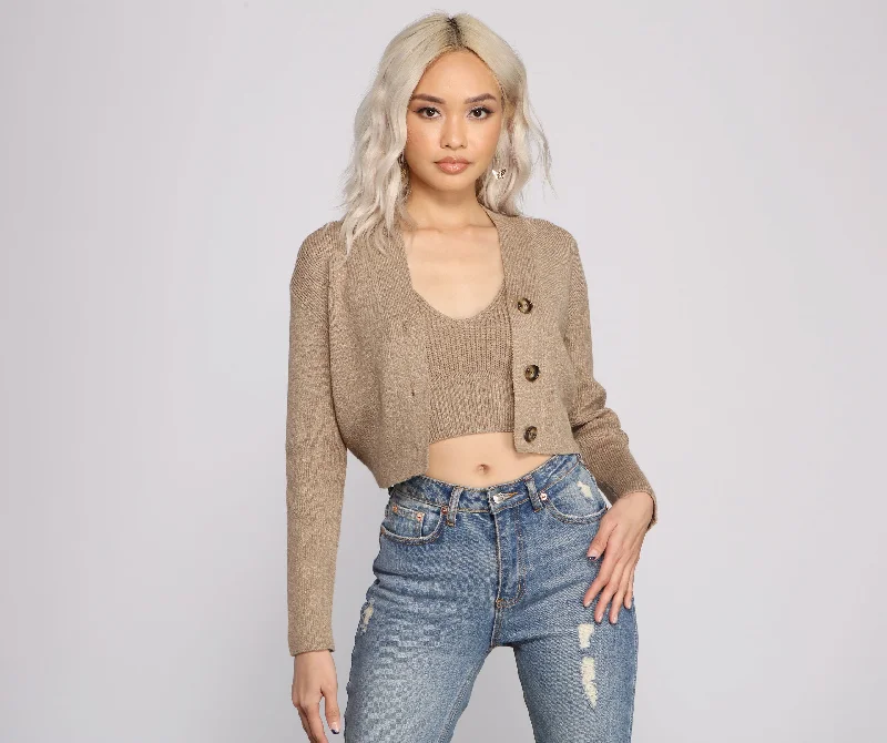 Savings Soar This Weekend Casually Chic Cropped Knit Cardigan