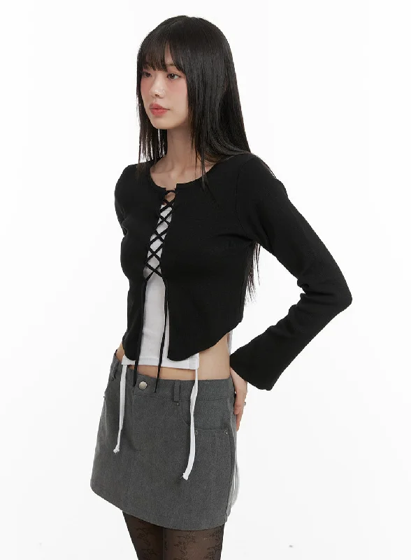 Weekend Savings Delight X Strap Crop Cardigan CA422