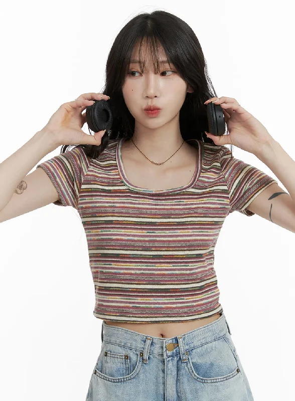 Exclusive Weekend Offers Inside Striped Cropped Tee CA408