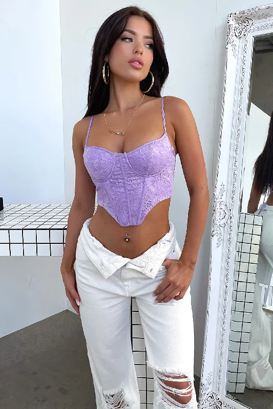 Extra Discount Marko Lace Corset - Lilac