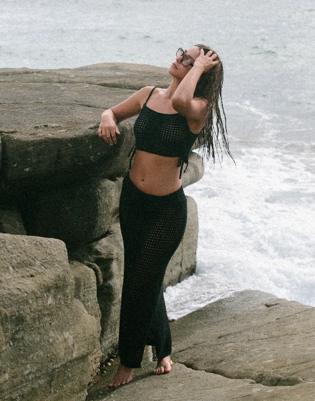 Exclusive Deal Summer Fling Crop Top (Black)