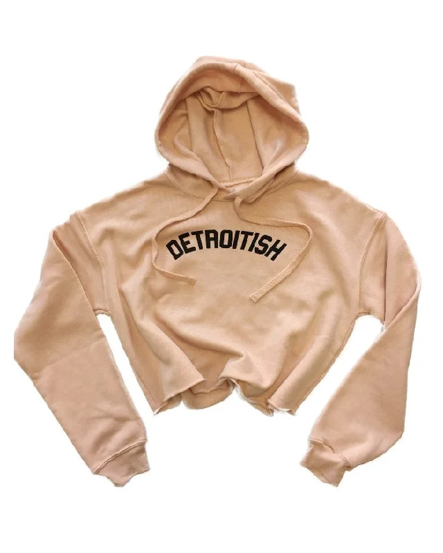 Reduced Rates Ink Detroit Detroitish Fleece Crop Hoodie - Peach