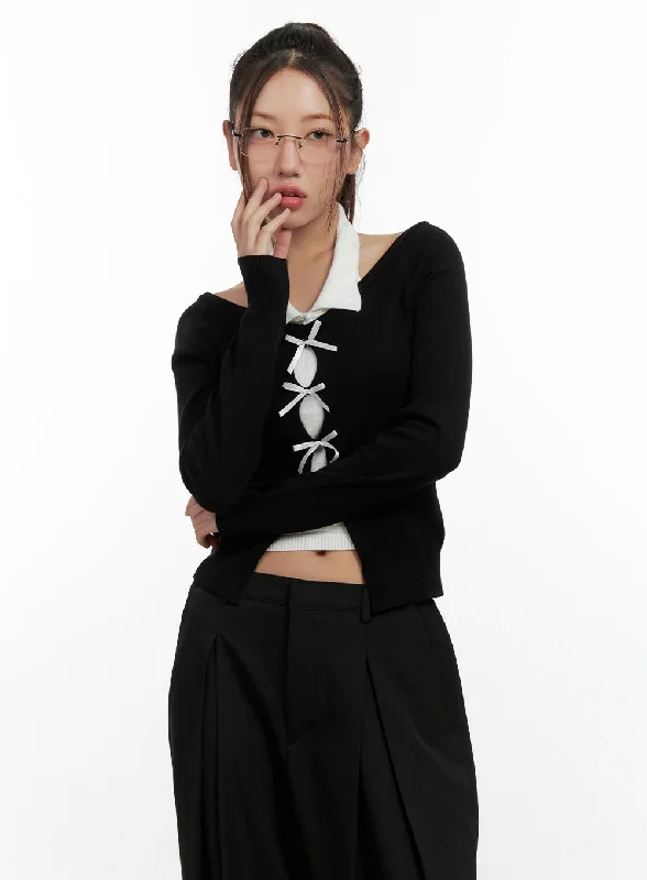 Price Slash Ribbon Halter Knit Top CN412