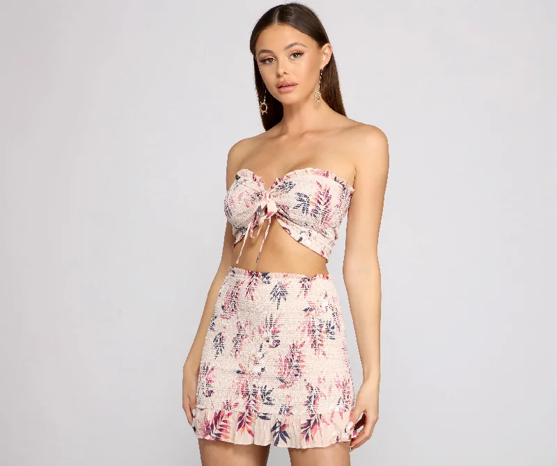 Weekend Deals That Excite Tropical Paradise Smocked Tube Top