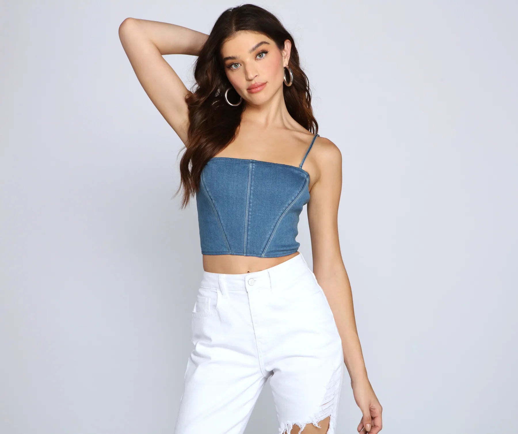 Massive Savings Classic Staple Denim Corset Top