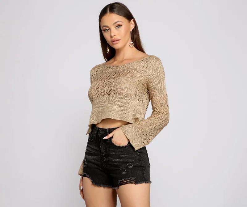 Stock Up Ring It Out Crochet Crop Top