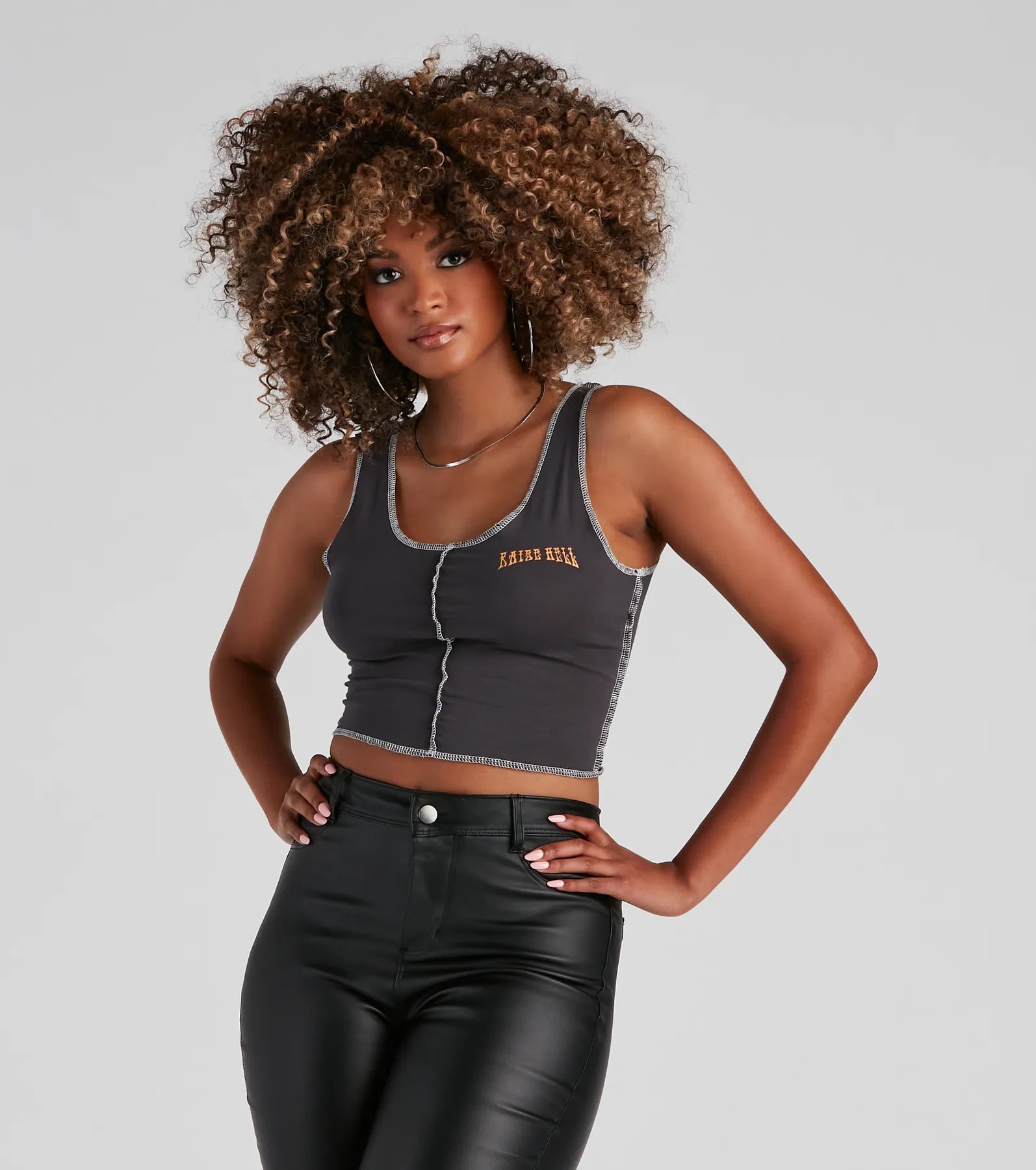 Amazing Value Raise Hell Graphic Cropped Tank