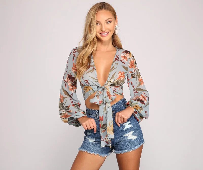 Great Bargain Vacay Bound Tie-Front Top