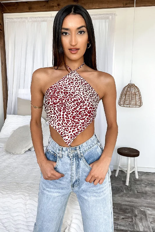 Weekend Shopping Extravaganza Bandit Crop - Red Leopard