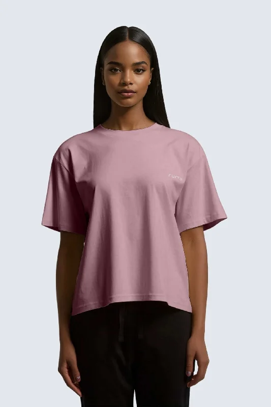 Year-End Sale W Moon Tee Short Oversize - Rose Deep
