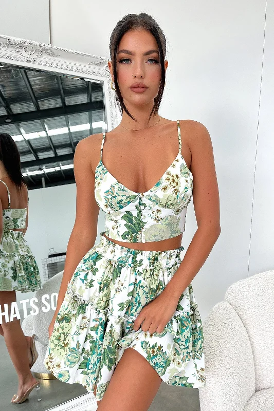 Buy Today Tahan Crop - Green Floral