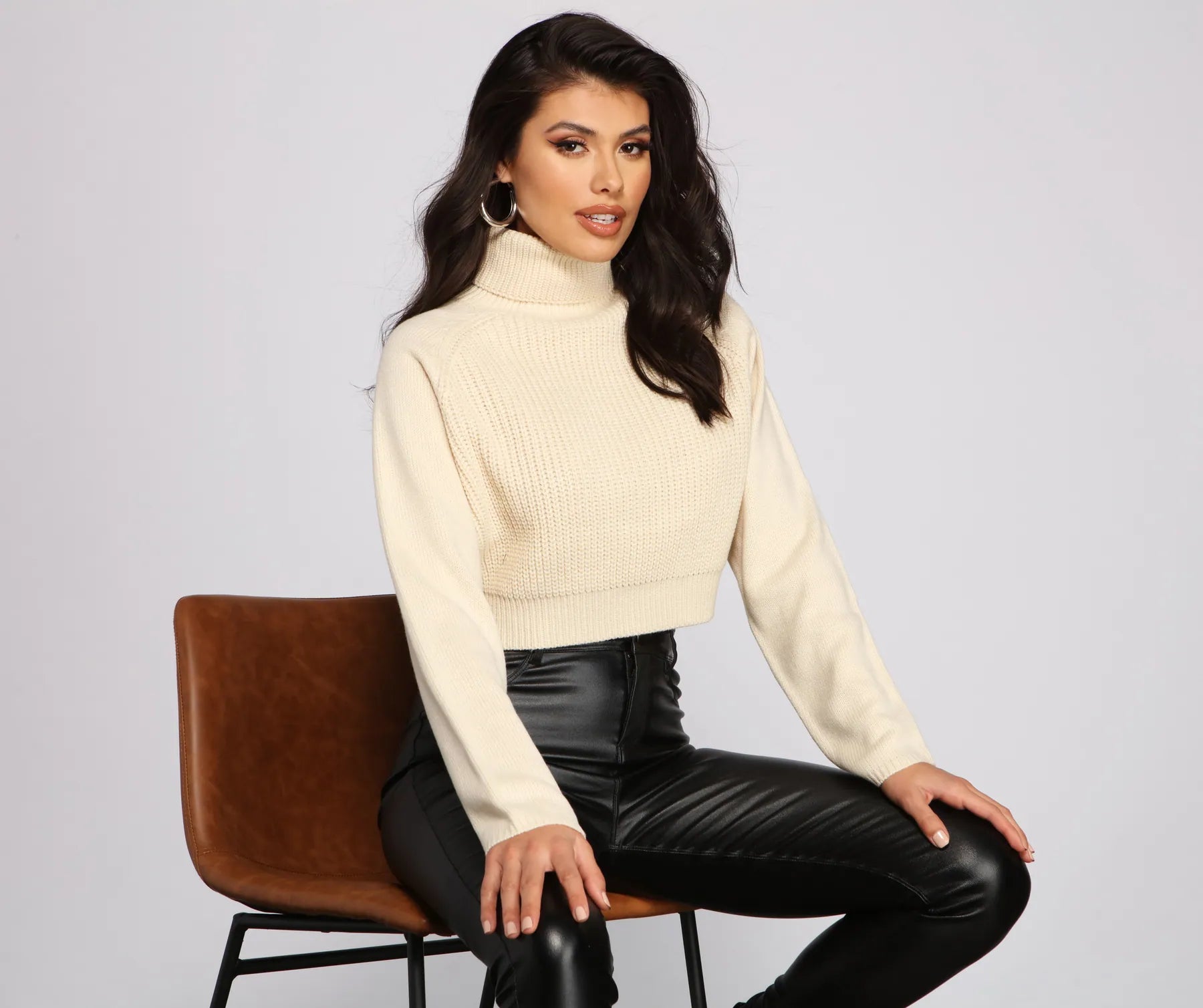 Weekend Savings Sensation Basic Ribbed Knit Turtle Neck Sweater