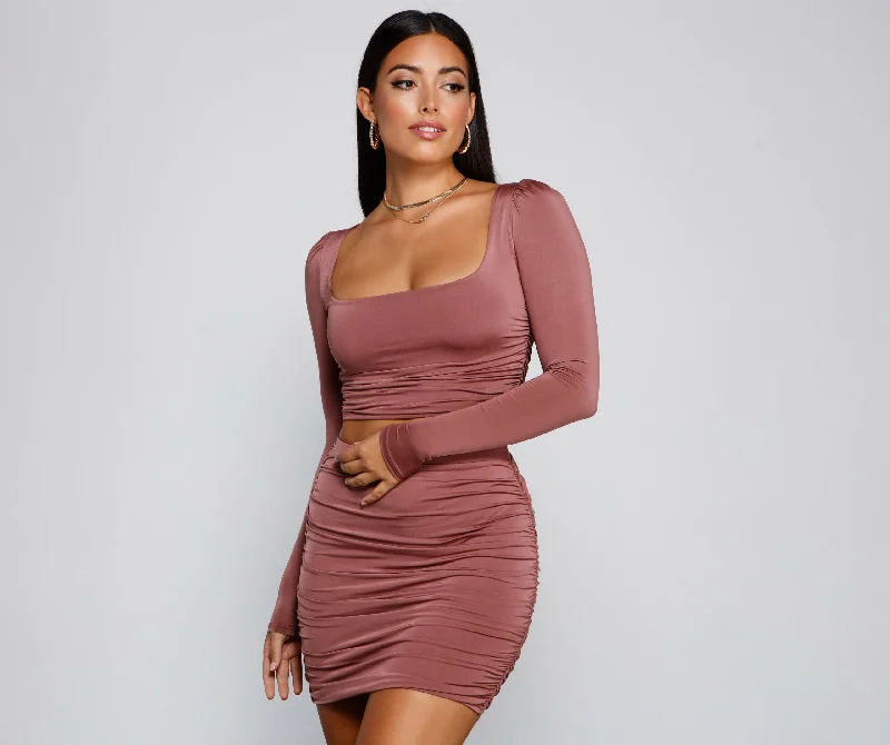 Weekend Shopping Bliss Sleek And Stunning Ruched Crop Top