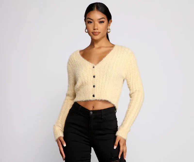 Online Deal Cozy Vibes Cropped Cardigan