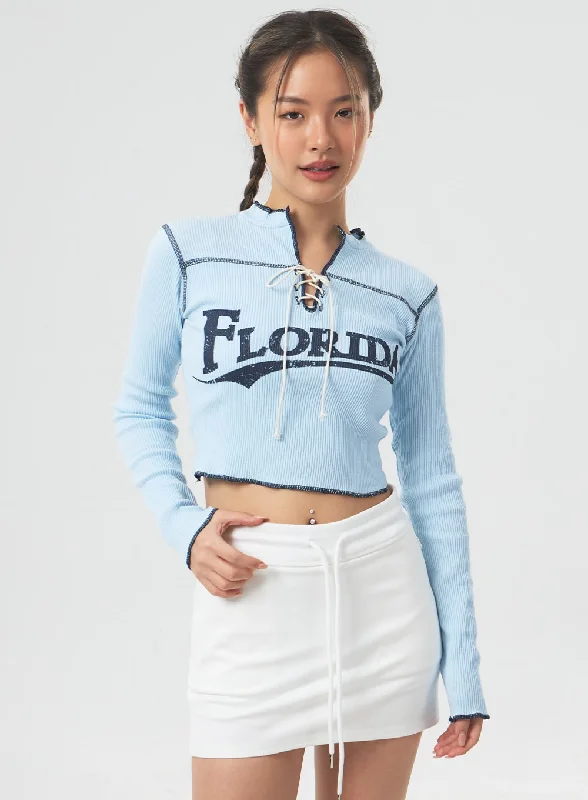 Don't Miss Out Florida Lace-Up Top CM331
