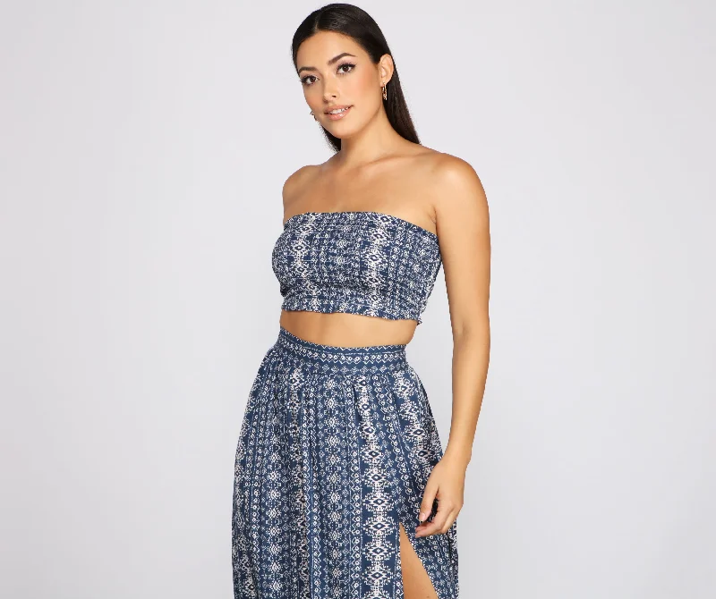 Daily Special Bohemian Beat Smocked Tube Top