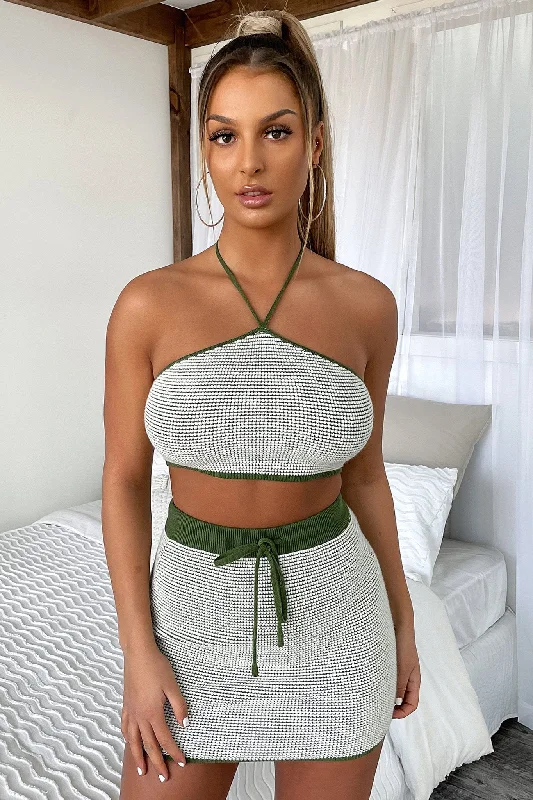 Cash Savings Ava Knit Crop - Green