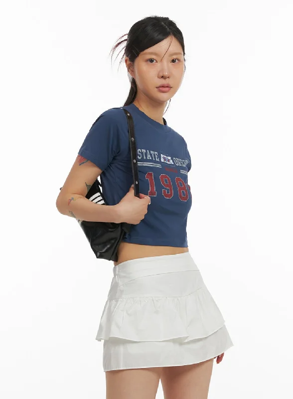 Weekend Special Graphic Crop Tee IY410