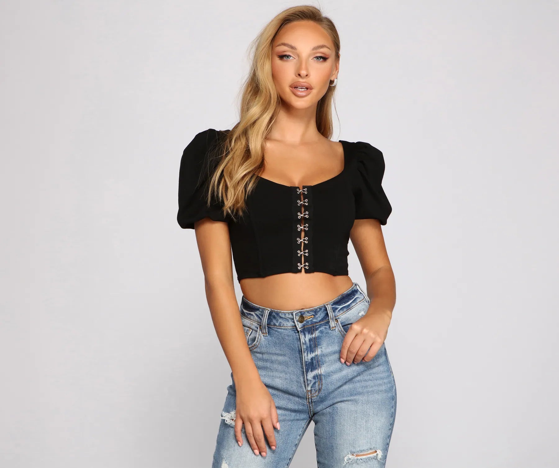 Early Access Hooked On Glamour Ponte Knit Corset Top