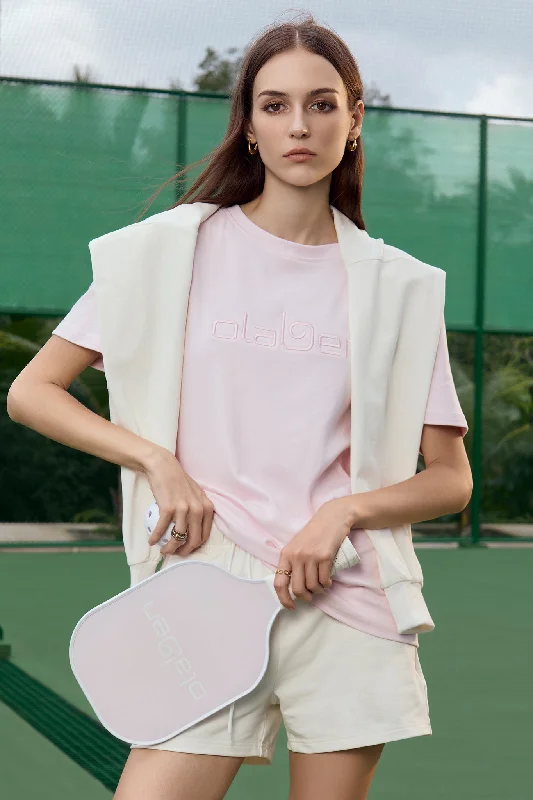 Discount Mania Relaxed Fit Logo T Shirt - Blush