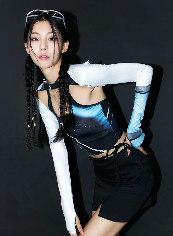 Great Deal Space Graphic Cami and Bolero Set IS327