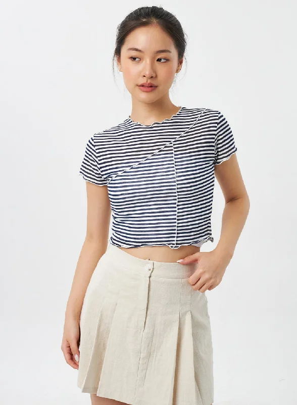 Weekend Deals That Sparkle Stripe Wavy Tee CY309