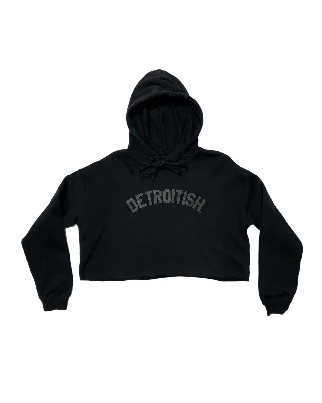 Best Choice Ink Detroit Detroitish Fleece Crop Hoodie - Black on Black