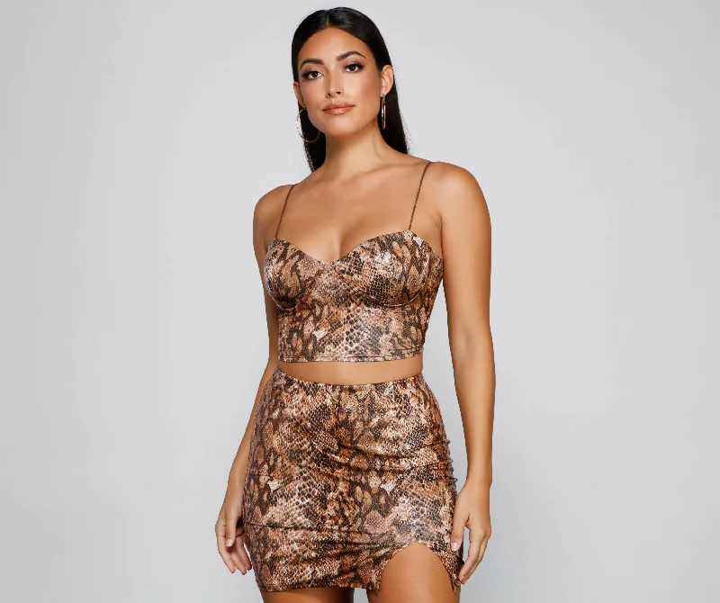Flash Deal Irresistibly Chic Snake Print Bustier