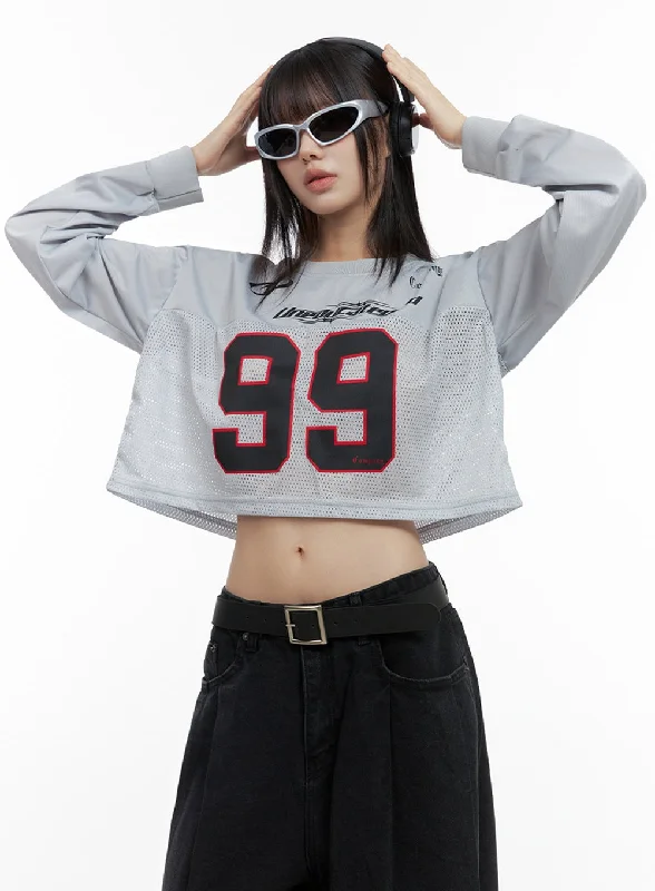 Unwind with Weekend Discounts Lettering Mesh Crop Top IO430